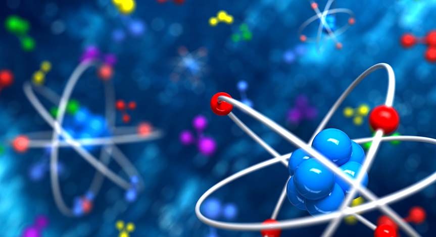 Blue and red Atom